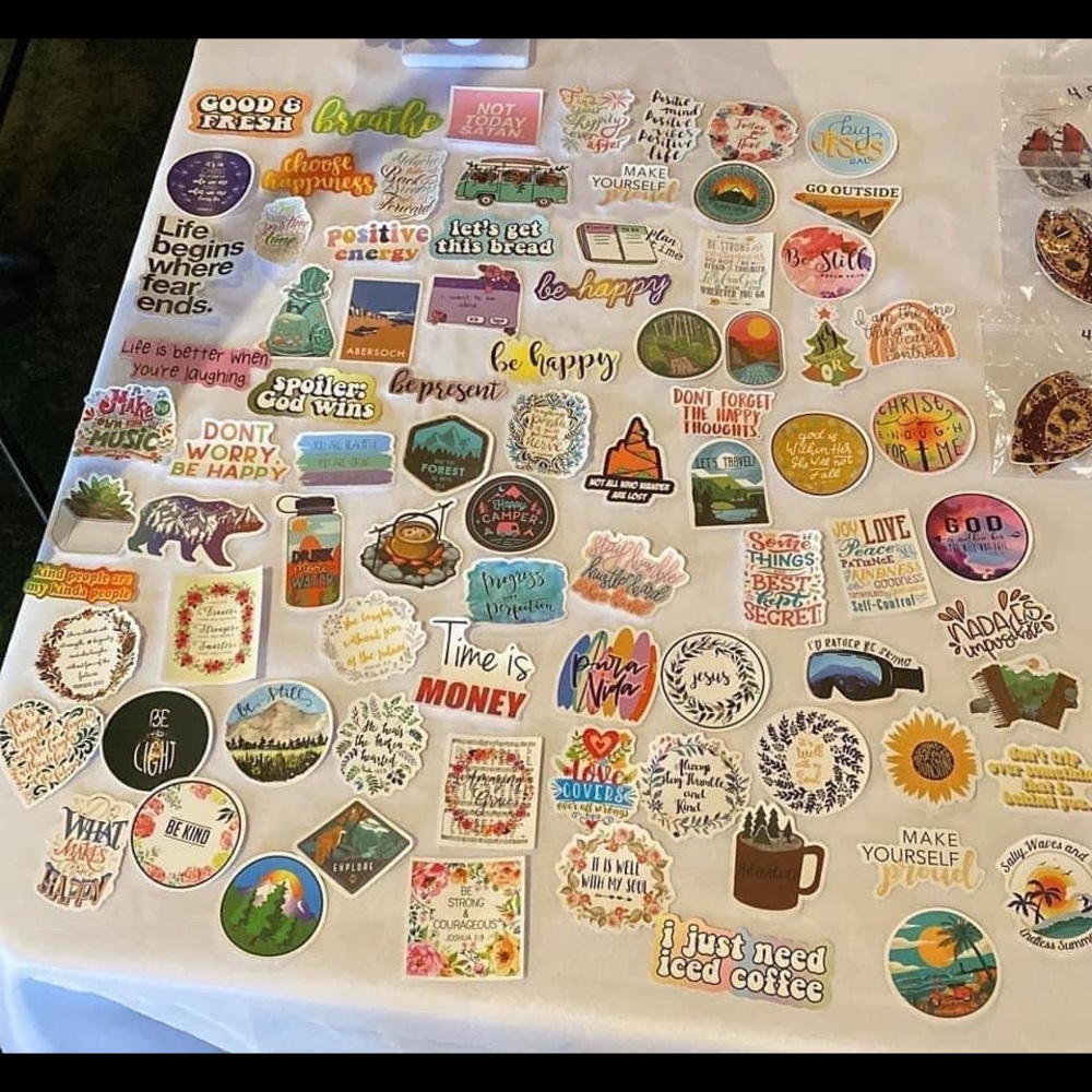 Stickers. These will be sent at random (assorted). Get 10 for $5!